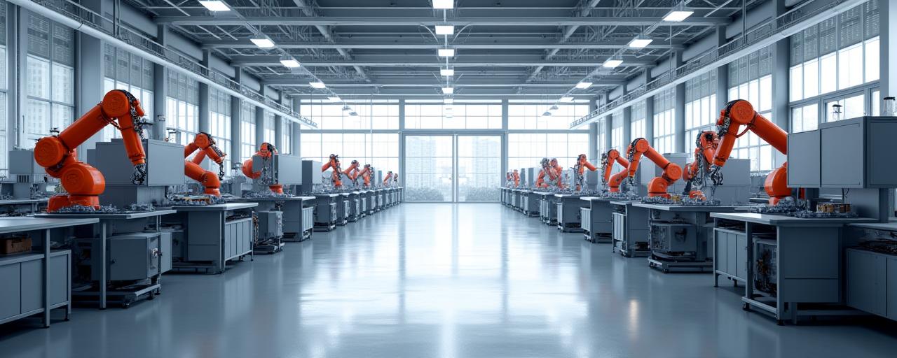 Industrial manufacturing facility graphic for M&A case study